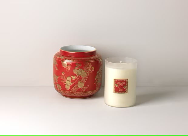 Candela Profumata Grande Ginori Oriente Italiano Cuoio Rosso