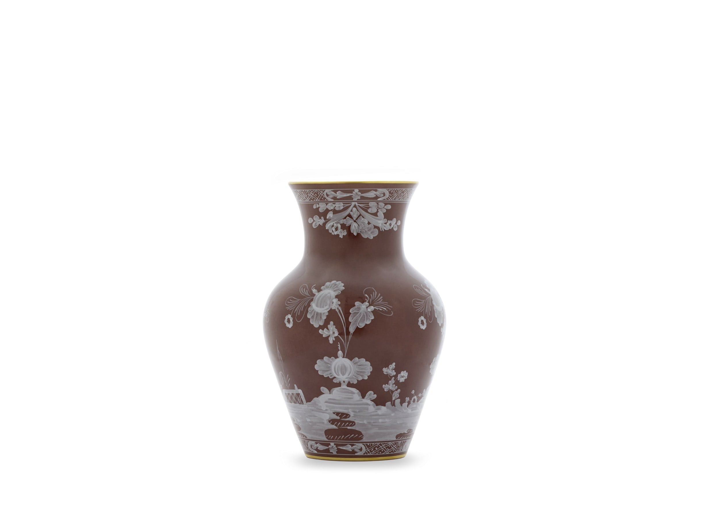 Ginori Vaso Ming Oriente Italiano Castagna
