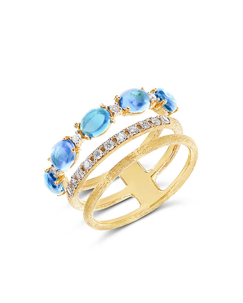 NANIS "DANCING AZURE" TRIPLE-BAND RING AS4-597