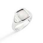DODO SIGNET RING IN SILVER &amp; WHITE DIAMOND DAC5001-SIGNE-DB0AG