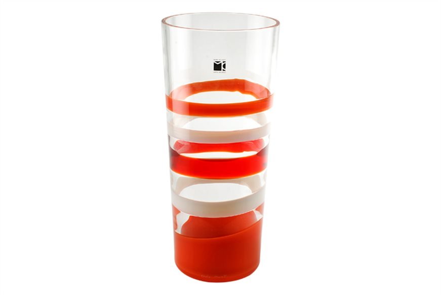 Vaso Vetro Murano Carlo Moretti Troncocono 1741RARA