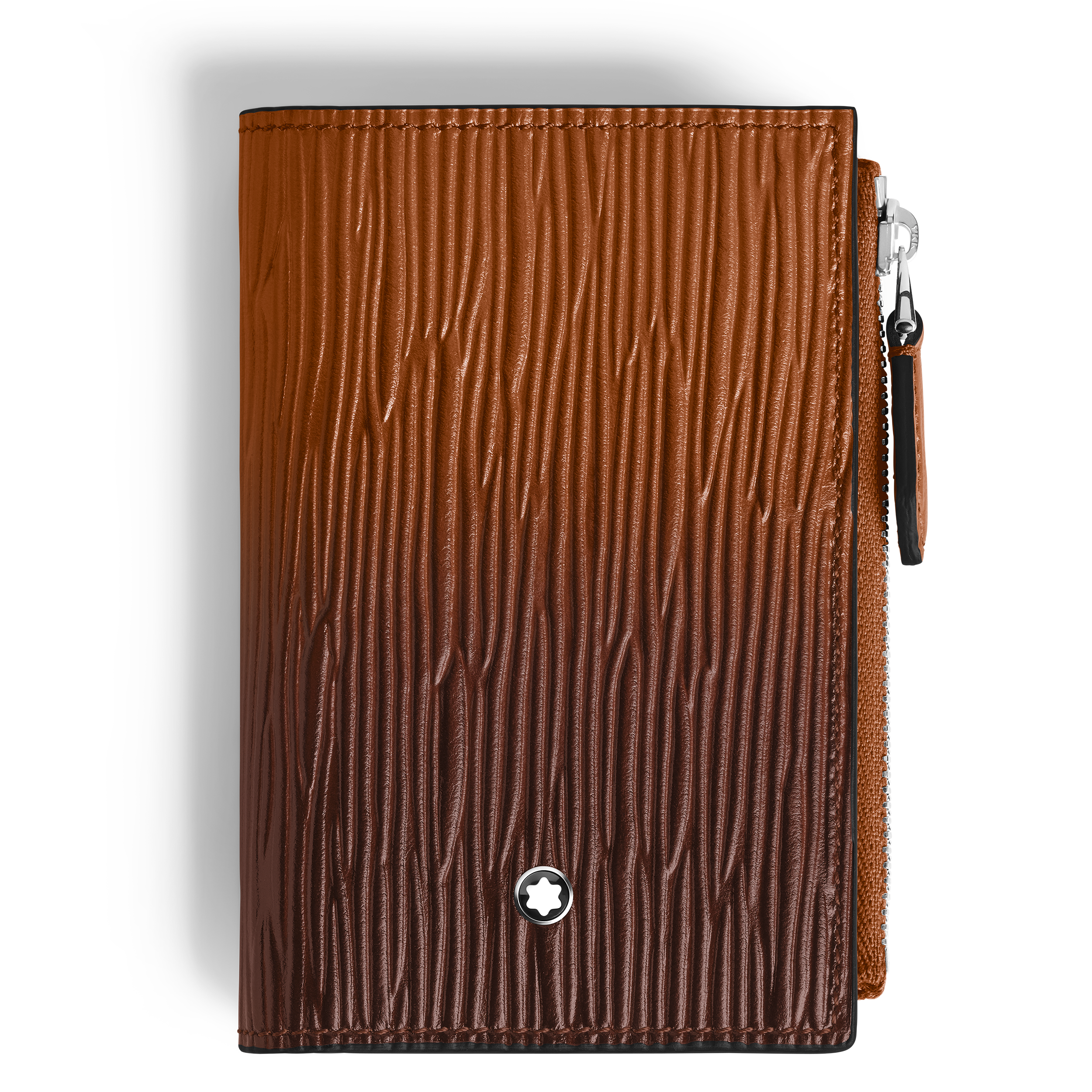 Montblanc miniportafoglio verticale con cerniera corteccia sfumato 6 tasche 221412