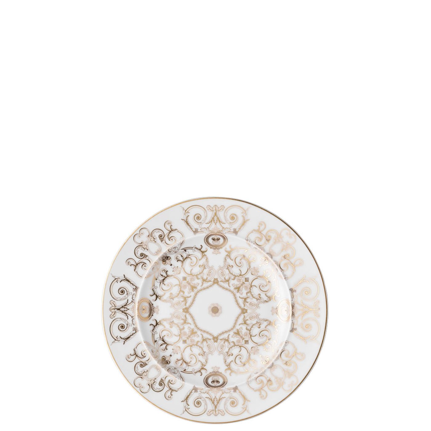Piatto Porcellana Versace Rosenthal decoro Medusa Gala rifinitura oro 19325-403635-10218