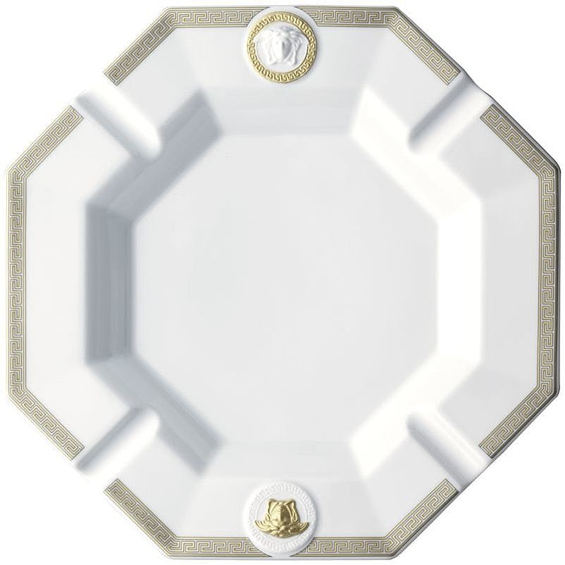 Posacenere Porcellana Versace Rosenthal decoro Gorgona rifinitura oro 14095-102845-27243
