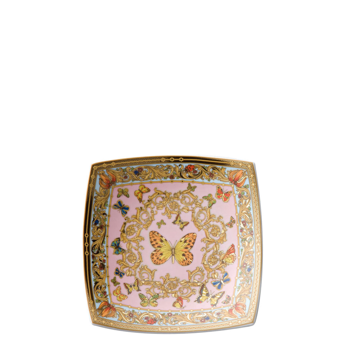 Coppa Porcellana Versace Rosenthal decoro Le jardin de Versace rifinitura oro 12116-102912-25818