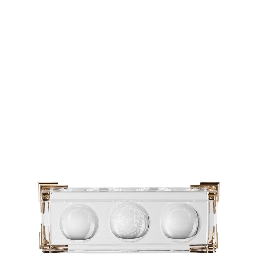 Vassoietto a scomparti cristallo Versace Rosenthal decoro Medusa Logo  320628-49153