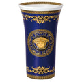 Vaso Porcellana Versace Rosenthal decoro Medusa blu rifinitura oro 14091-409620-26034
