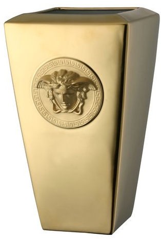 Vaso Porcellana Versace Rosenthal decoro Medusa gold 14299-403609-26024