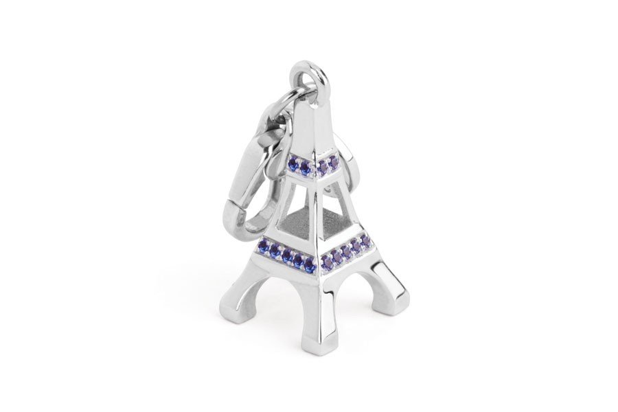Charm Rosato My City Torre Eiffel Argento 925 e zirconi blu RCI042